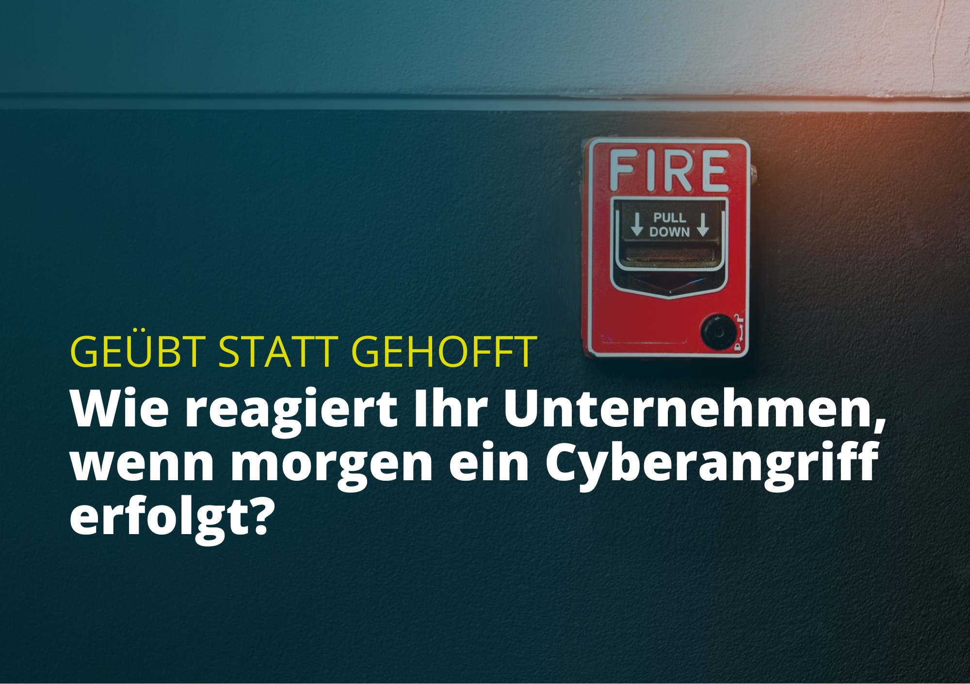 Wenn es brennt, ist es zu spät zum Üben.